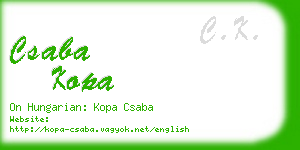 csaba kopa business card